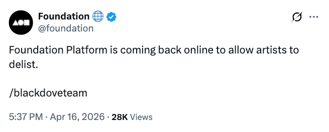 Foundation Shuts Down NFT Marketplace After Failed Sale