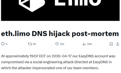 Friday’s eth.limo Hijack Caused by Social Engineering on EasyDNS