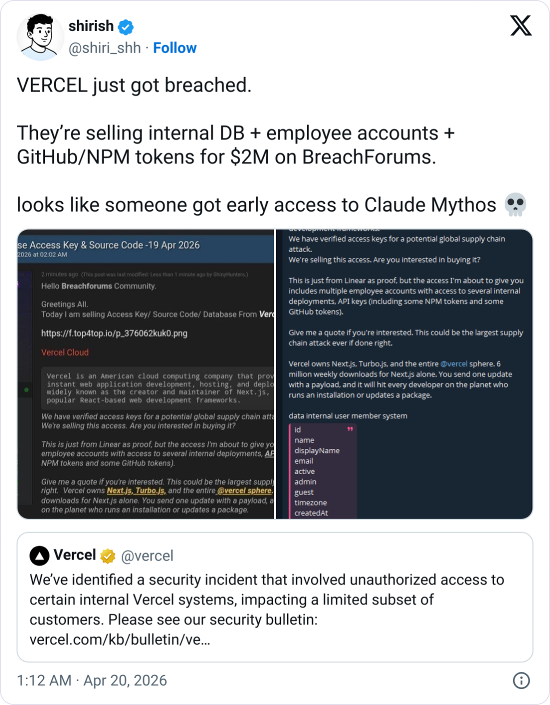 Vercel Confirms Limited Hack of Customer Information