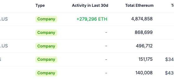 Bitmine Immersion Pushes Ether Holdings Near 5M ETH