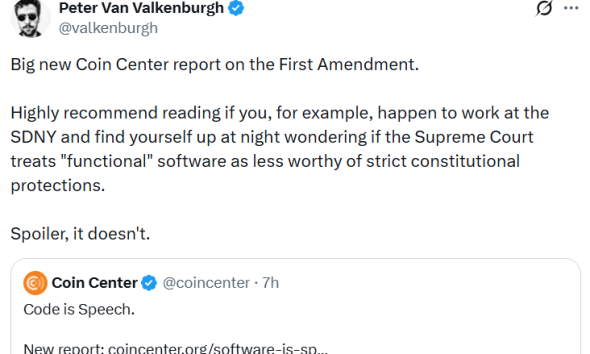 Coin Center Says Crypto Developers' Code Protected Under First Amendment
