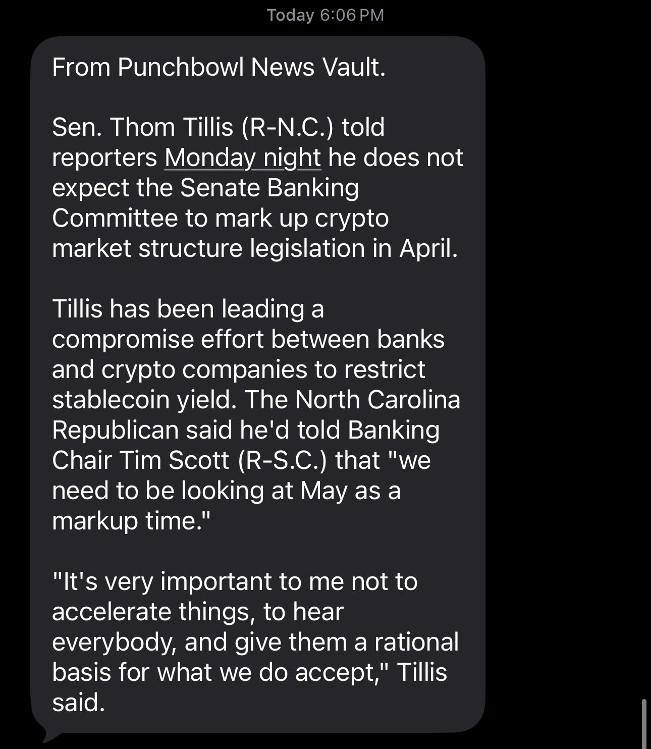 US Senator Urges CLARITY Act Senate Markup Moved to May: Report