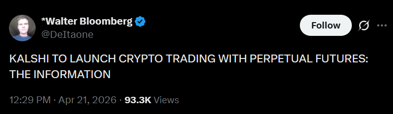 Kalshi Eyes Crypto Perpetual Futures Expansion: Report