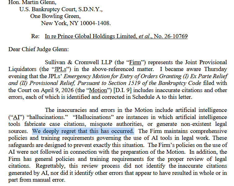 US Law Firm Apologizes For AI Hallucinations in Filing