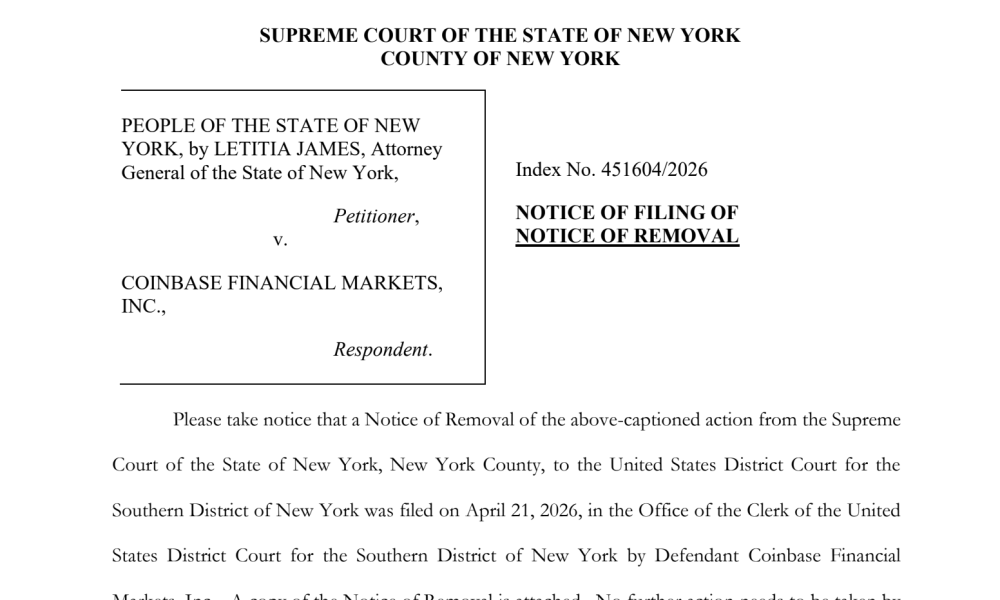 Coinbase Shifts NY Prediction Markets Case to Federal Court