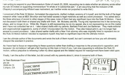 Ex-FTX CEO Withdraws Motion for a New Trial, Still Asks for New Judge