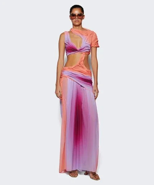 0909 You Ask We Answer Bernice Burgos In Orange And Pink Dipetsa Wetlook Dress For Birthday Celebration