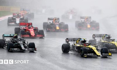 An image of the race start at the Turkish Grand Prix in 2020