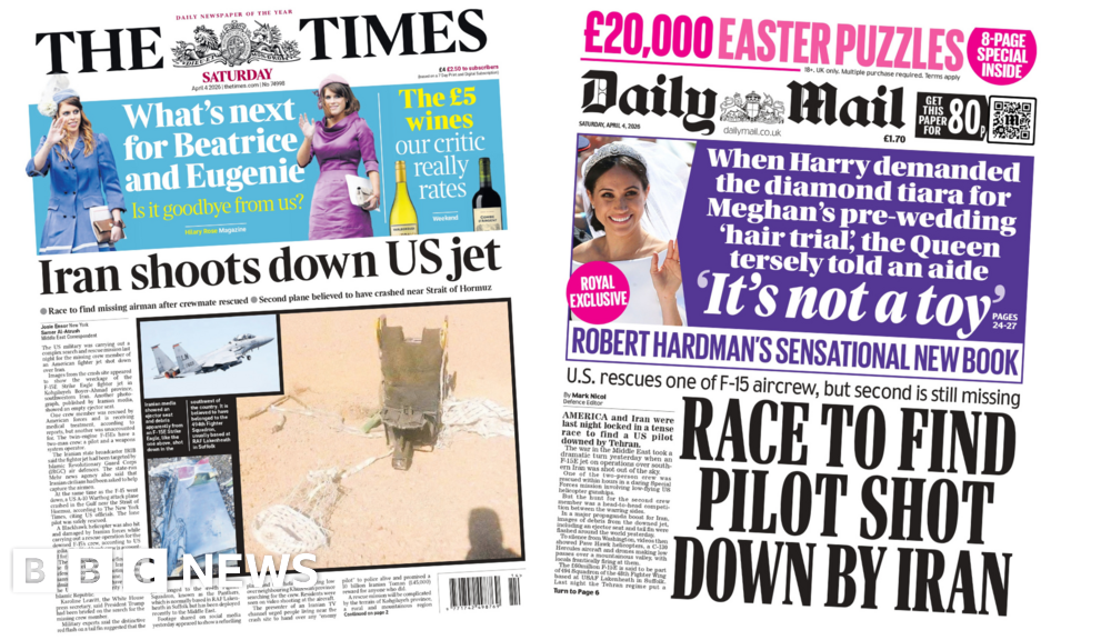 'Iran shoots down US jet' and 'race to find pilot'