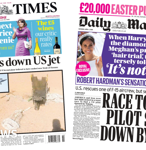 'Iran shoots down US jet' and 'race to find pilot'