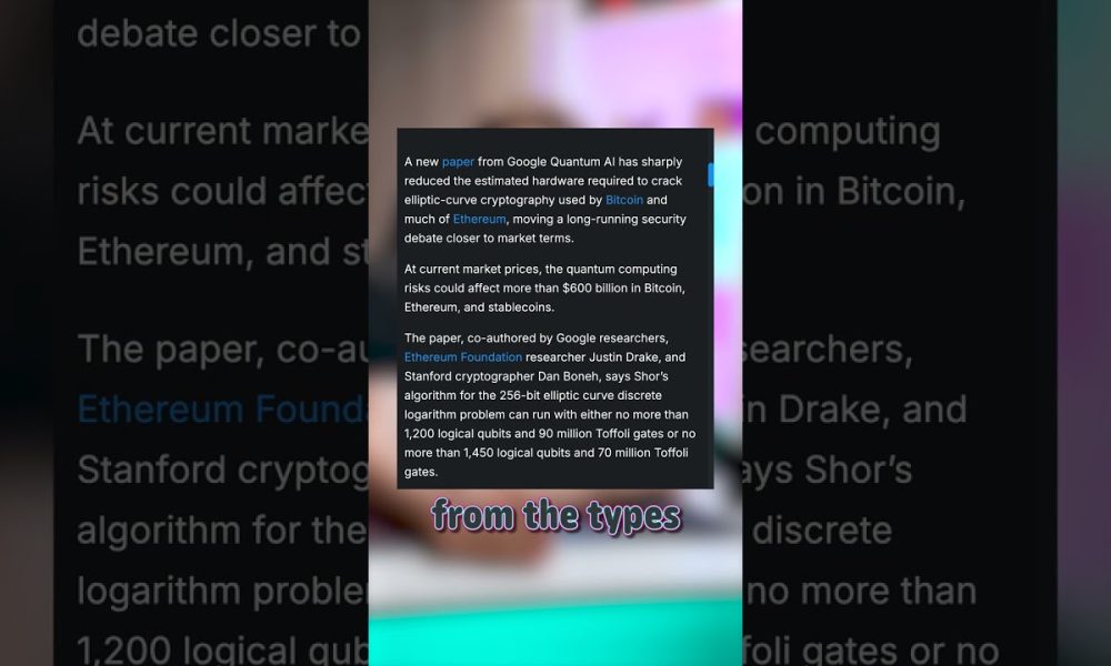 Bitcoin At Quantum Risk From Google