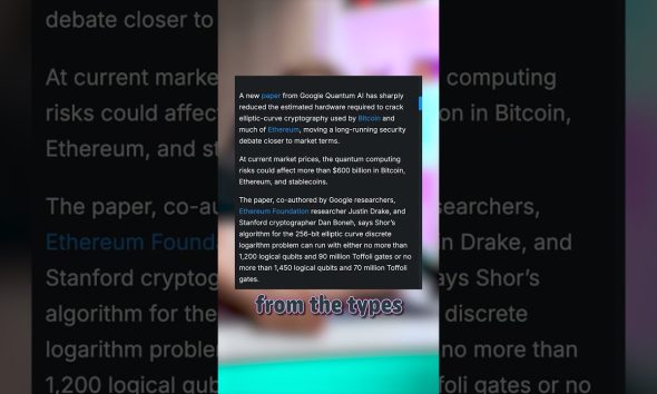 Bitcoin At Quantum Risk From Google