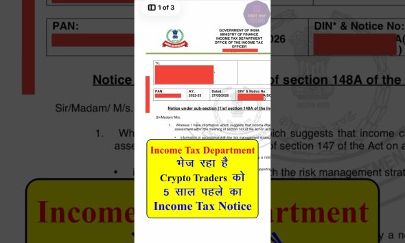 Income Tax Notice  u/s 148 Crypto Traders | Crypto Par Income Tax Notice | Crypto Income Tax Notice