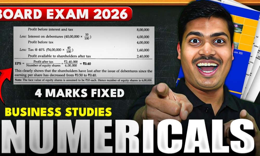 Numericals in Business studies | Financial Leverage | 4 Marks Fixed in Class 12 Board exam 2026