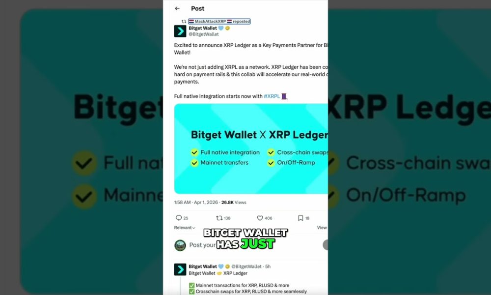 Wall Street Now Recommends Crypto! Bitget Integrates XRP Ledger #shorts