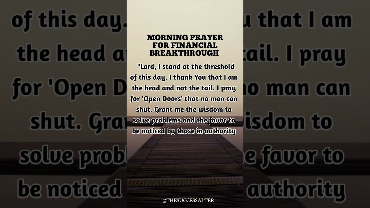 Morning prayer | For career and Financial Breakthrough