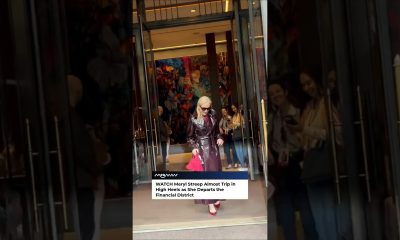 Meryl Streep Almost Trips in High Heels as She Departs the Financial District