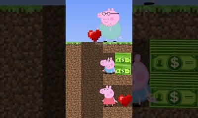 Which stands a better chance against lava: money or love?#peppapig #peppa #mineceaft