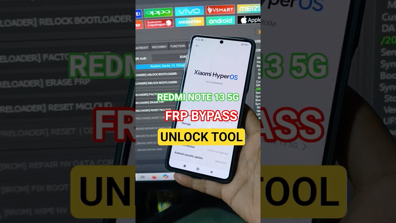 Redmi Note 13 5G Frp Bypass Android 15 Lateset Unlock Tool #foryou #shorts