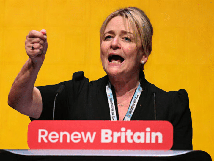 Unite General Secretary Sharon Graham speaks at Labour conference