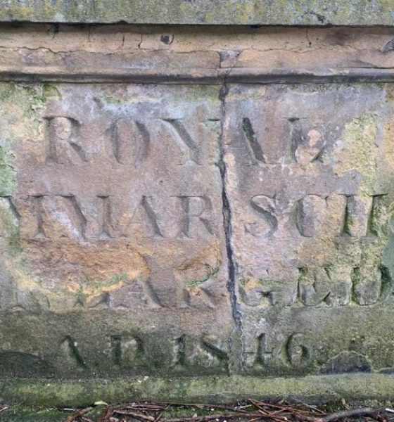 The churchyard stone that marks Darlington’s grammar school history