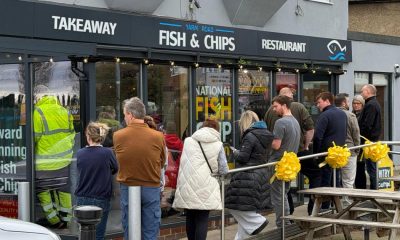 Chippy lovers queue for their Good Friday fix in Darlington