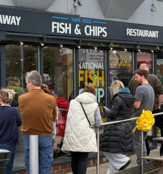 Chippy lovers queue for their Good Friday fix in Darlington