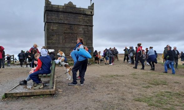 The Good Friday Rivington Pike walk attracts hundreds