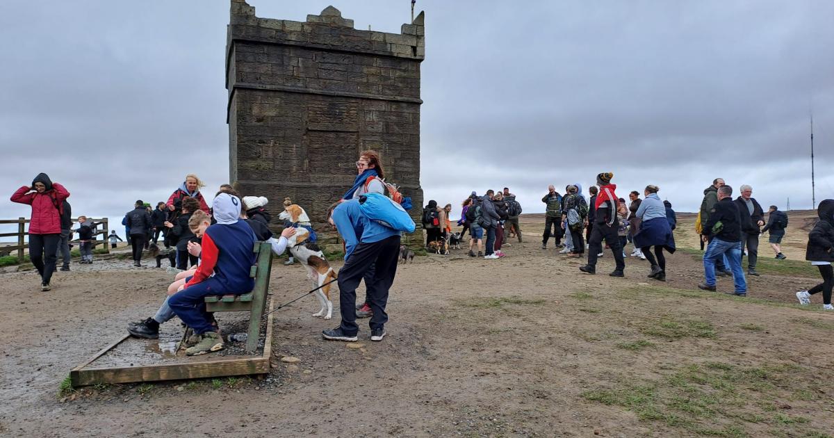 The Good Friday Rivington Pike walk attracts hundreds