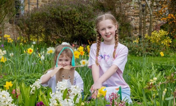 Pictures of family Easter garden trail at Crook Hall Gardens