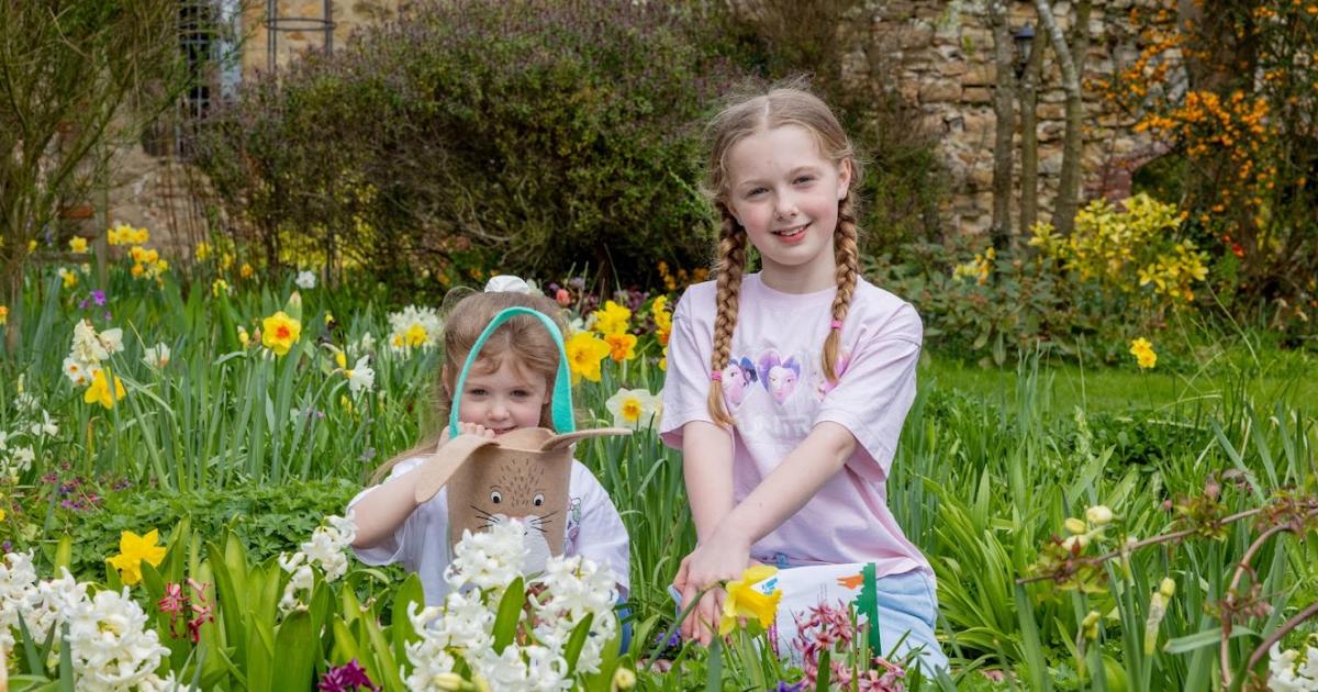 Pictures of family Easter garden trail at Crook Hall Gardens