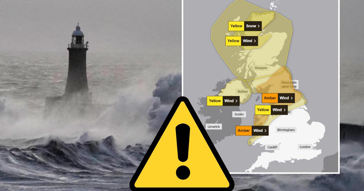 Met Office amber warning for North East ahead of Storm Dave