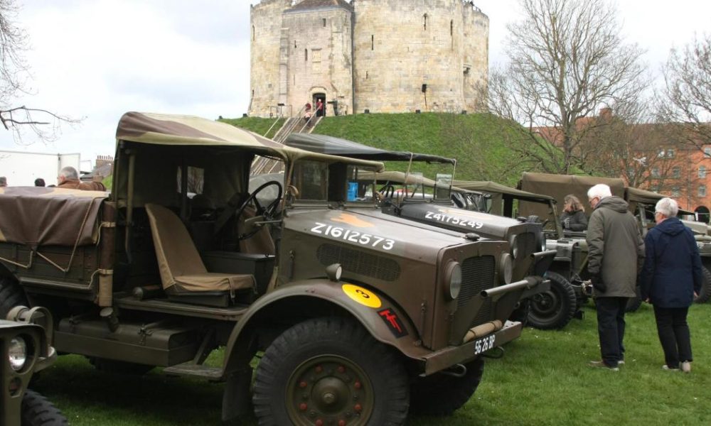 Historic military vehicles on show near Clifford's Tower