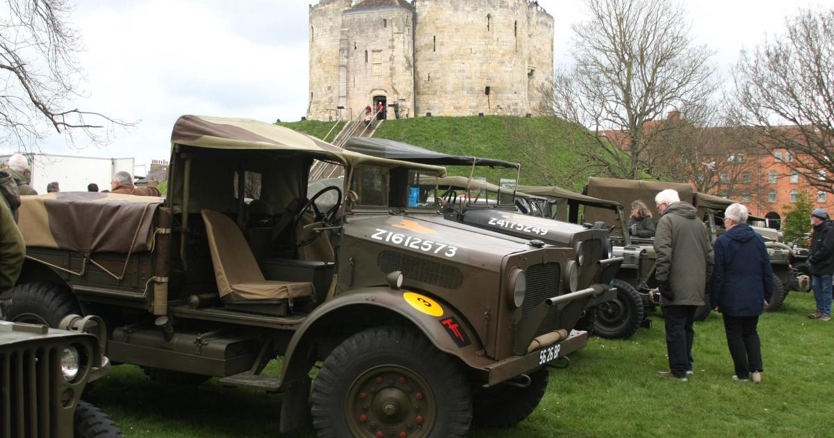 Historic military vehicles on show near Clifford's Tower