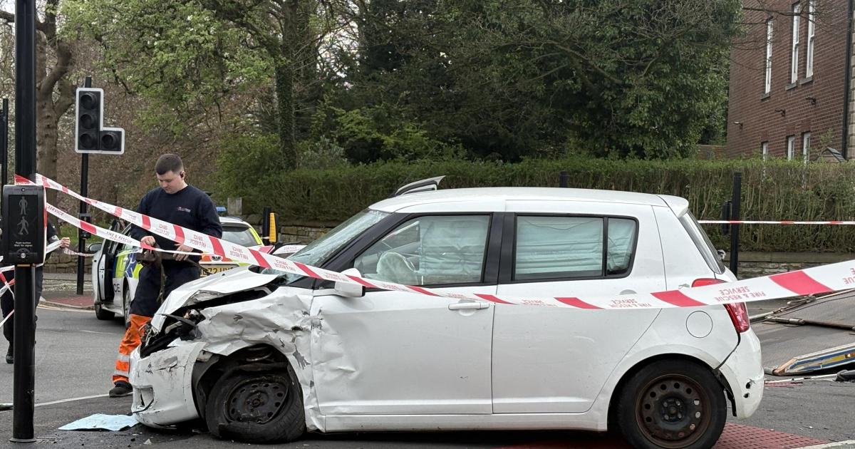 Three injured after two-car crash shuts busy Farnworth junction