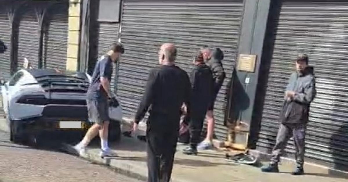 Man injured as Lamborghini driver mounts footpath in Blackburn