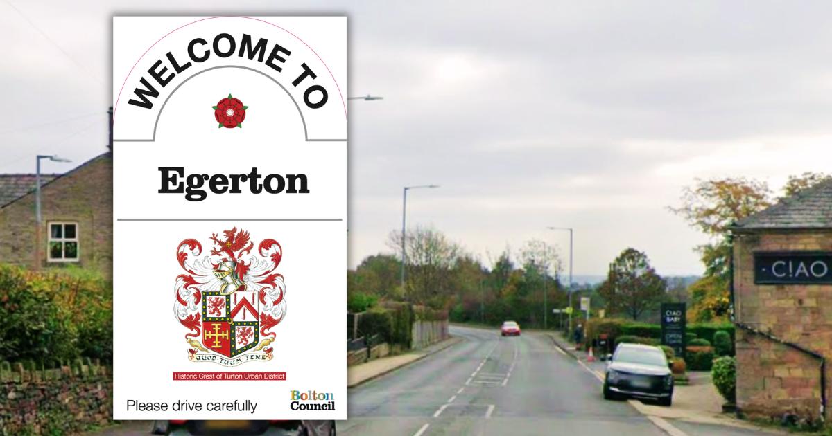 Welcome signs for Egerton and Bromley Cross reflect heritage