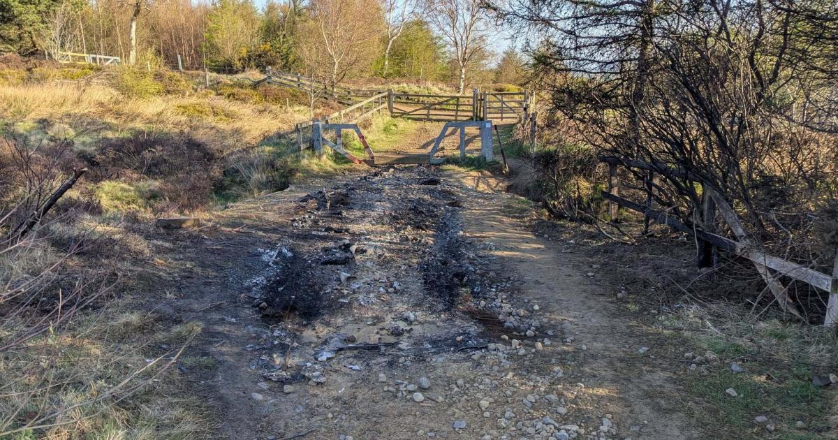 Abandoned burnt out car removed from Guisborough Forest