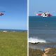 Coastguard rescue operation on cliffs at Flamborough