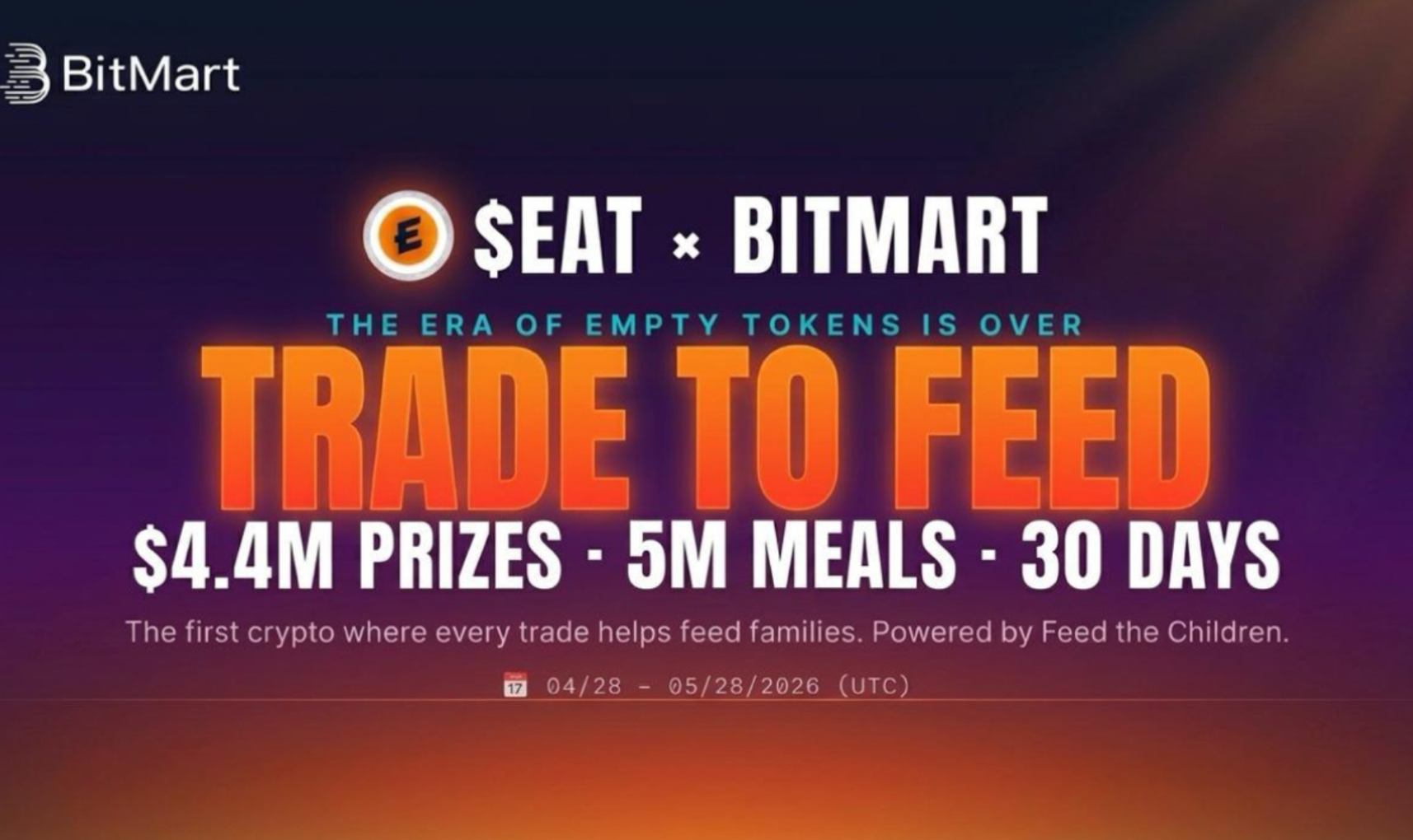 BitMart x $EAT Trade-to-Feed Competition to Pay Out $4.4M USDT to Traders in May 2026