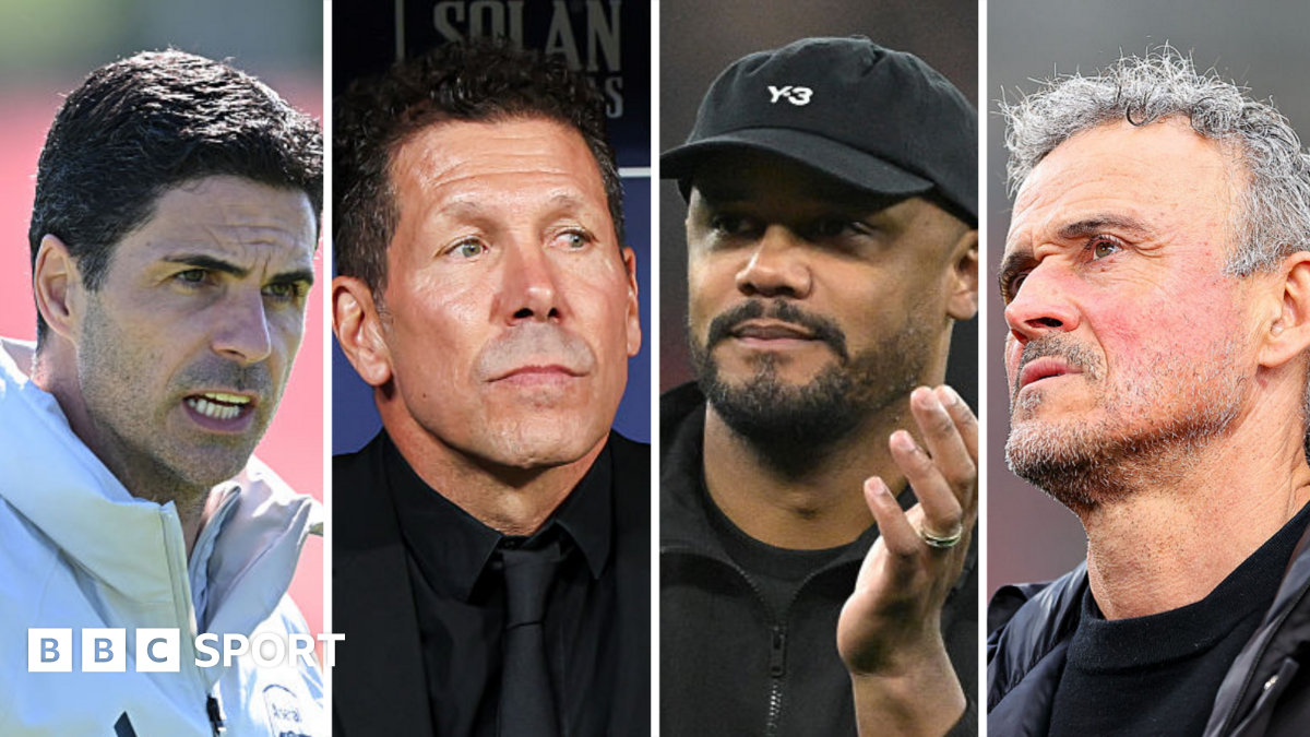 Arsenal manager Mikel Arteta, Atletico Madrid manager Diego Simeone, Bayern Munich boss Vincent Kompany and PSG boss Luis Enrique.