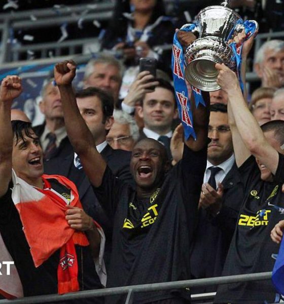 Wigan lifting the FA Cup