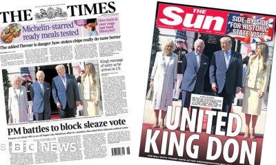 'United King Don' and 'PM battles to block sleaze vote'