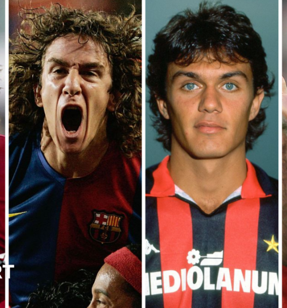 Graphic showing Carragher, Giggs, Totti and Maldini