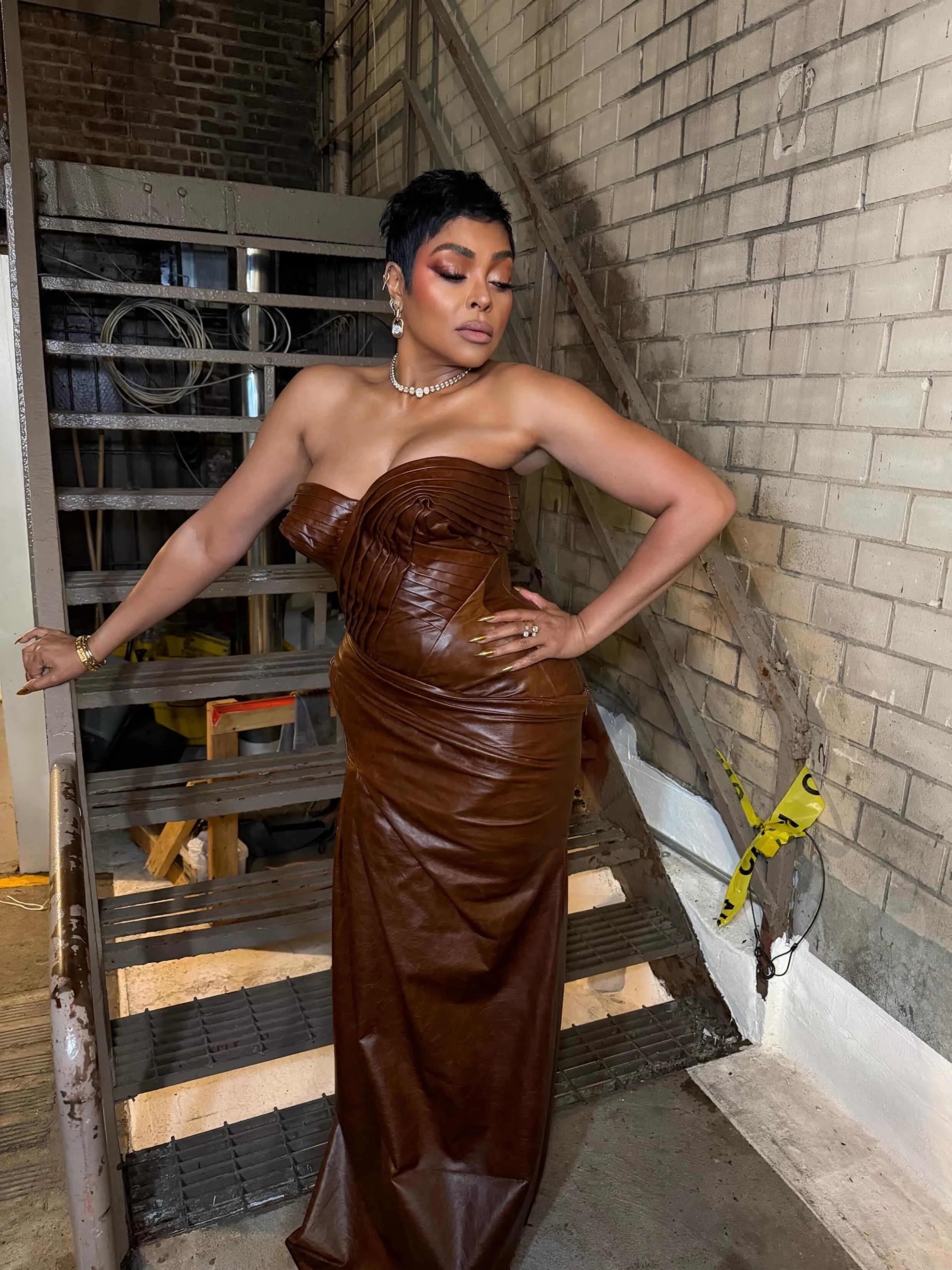 3 Taraji P Henson In Brown Leather Jagne At Broadways Joe Turners Come And Gone Opening Night