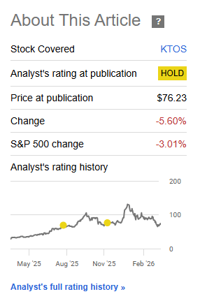 Kratos Defense: The Upside Is Real, The Risk Is Too
