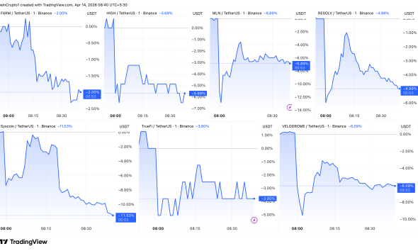 Altcoins Decline After Binance Adds Monitoring Tags.