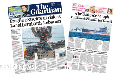 'Fragile ceasefire at risk' and 'Putin mocks Starmer'