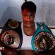 Caroline Dubois poses with her WBC lightweight title