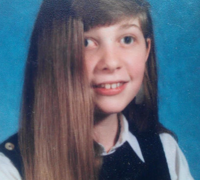 The author's eighth-grade school photo, which went viral in 2024